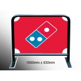 1m x 0.93m - Black Round Tube Cafe Wind Barrier with Print
